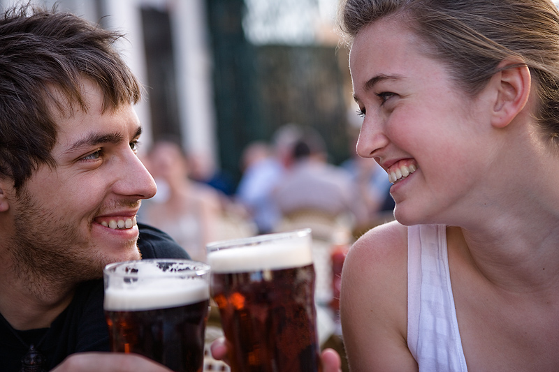 couple sharing a toast